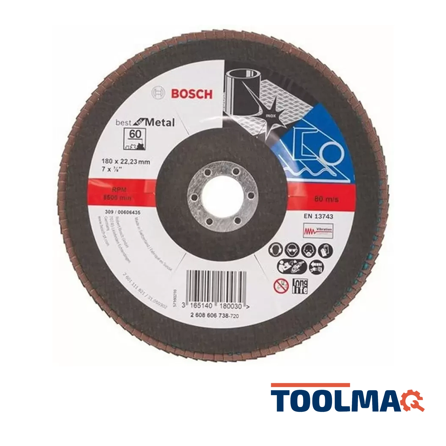 Disco Flap Best for Metal 7" Grano 60 Curvo fibra Bosch 2608.606.738-000 