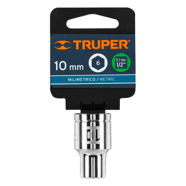 Dado de 10 mm, 6 puntas, cuadro 1/2", Truper 13260