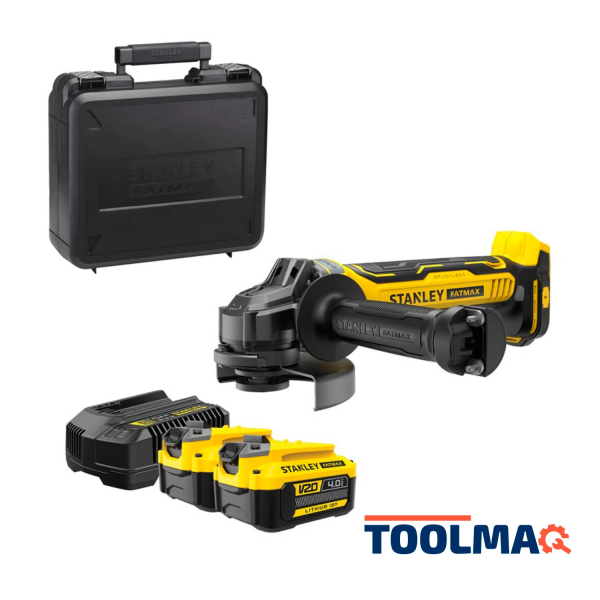 Amoladora Angular 4 1/2" - 5" 20V Fatmax Incl 2 Bat y Carg Stanley SBG700M2K-B2