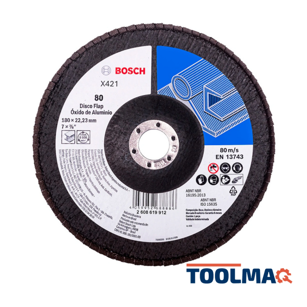 Disco Flap 7" (180 mm) Grano 80 para Metal Bosch 2608.619.912-000