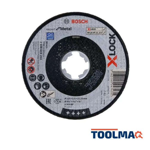 Disco de Corte Expert for Metal X-LOCK 115mm x2.5x22.23mm Centro Plano 2608.619.253-000 