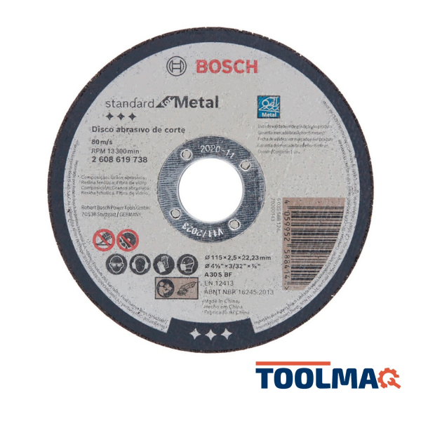 Disco de Corte 4 1/2" (115 mm) para Metal Bosch 2608.619.738-000 