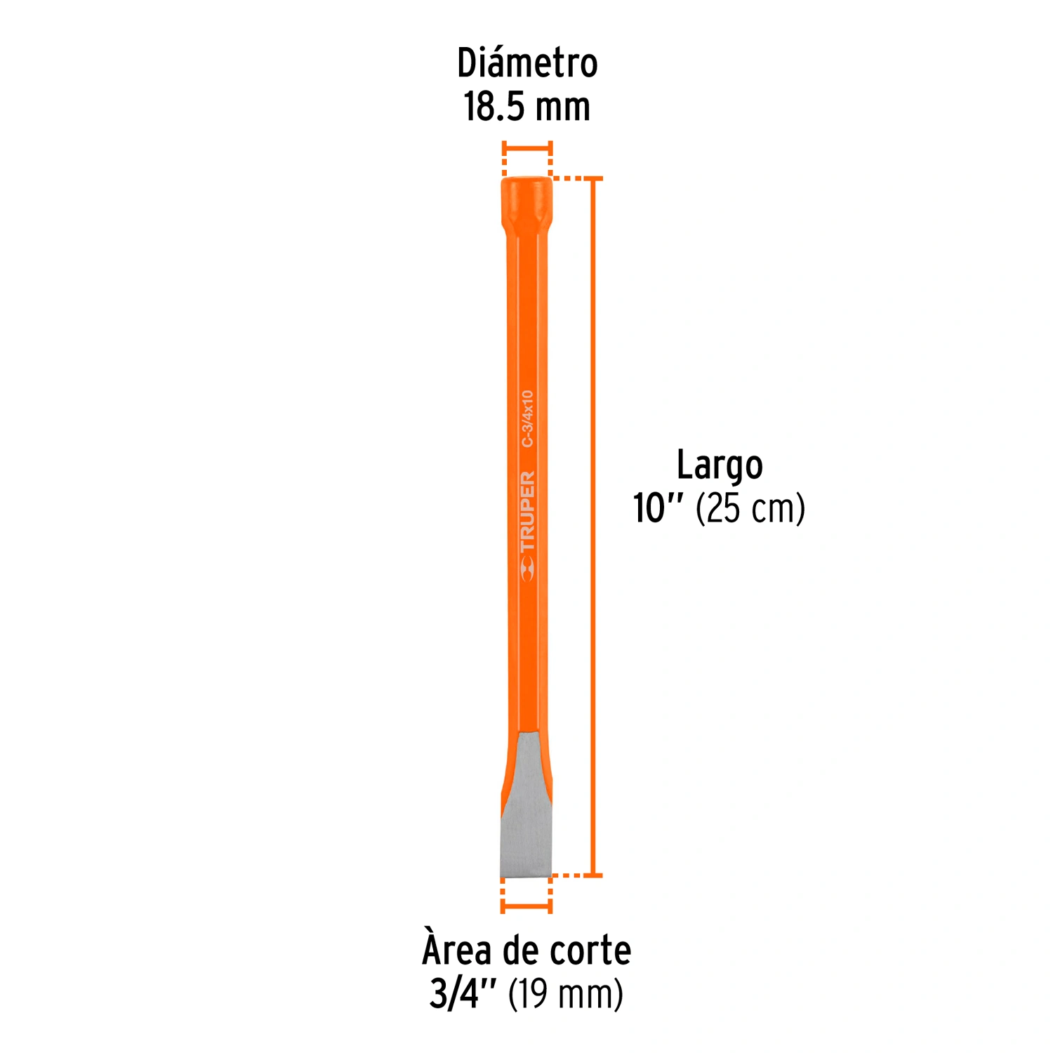 Cincel de corte frío de 3/4 X 10", Truper 12145 - Vista 4