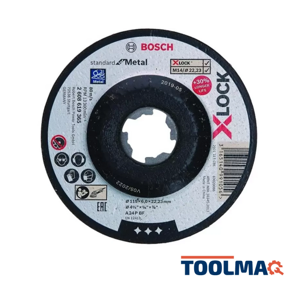 Disco de Desbaste Standard for Metal X-LOCK 115mm x6x22.23mm 2608.619.365-000 