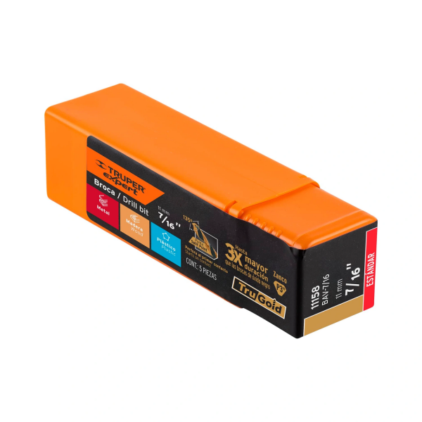 Broca HSS 7/16" Trugold para metal, Truper Expert 11158