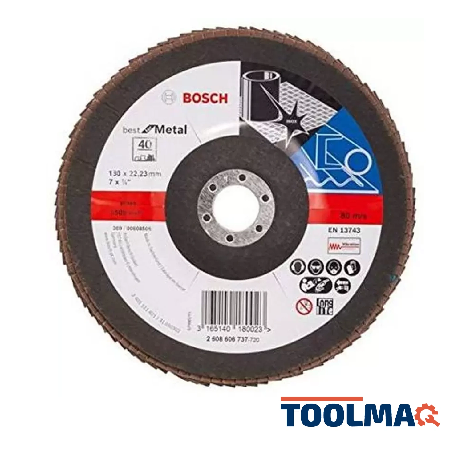 Disco Flap Best for Metal 7" Grano 40 Curvo fibra Bosch 2608.606.737-000 