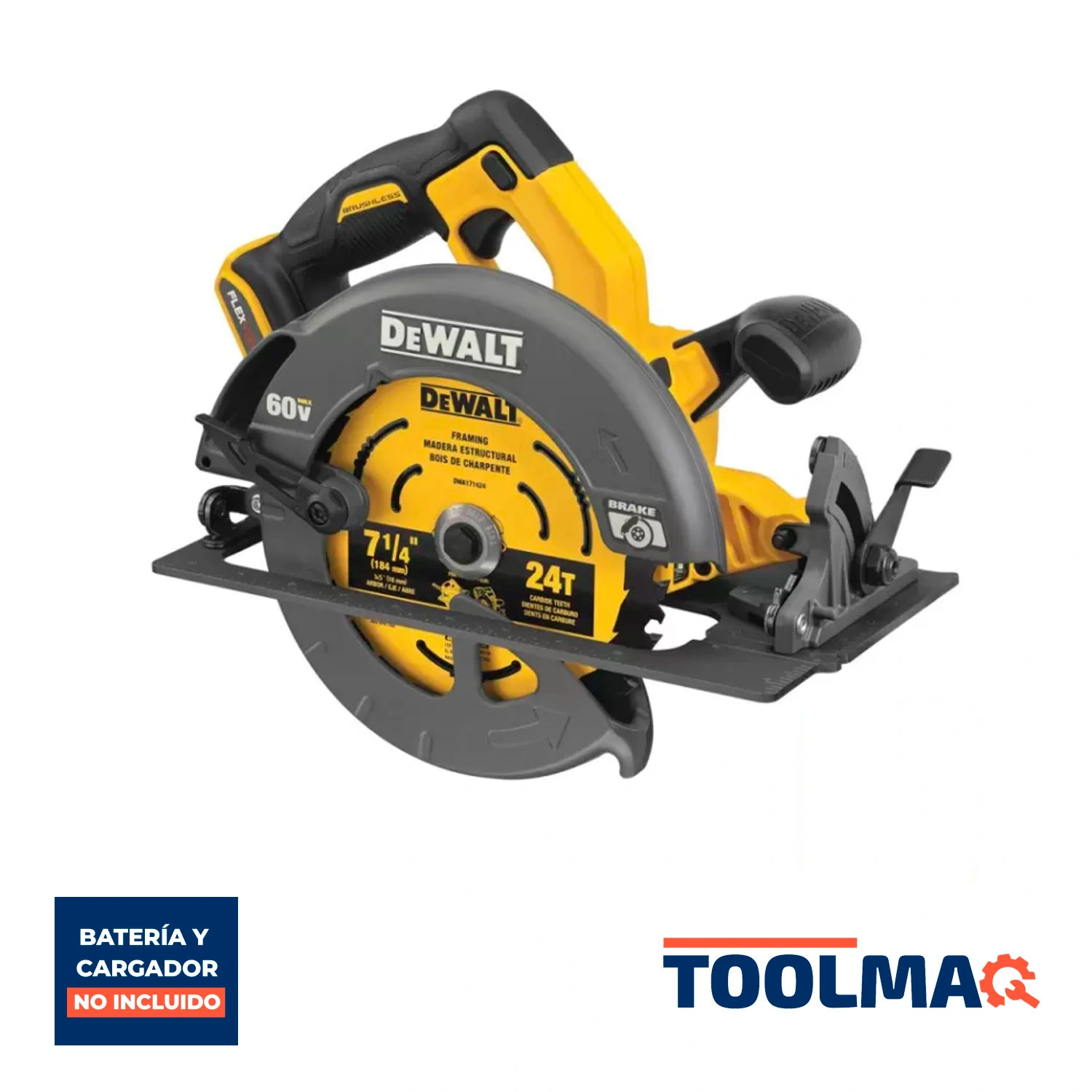 Sierra Circular 7 1/4" 60V Xr FlexVolt (Sin Baterias / Sin Cargador) Dewalt DCS578B-B3
