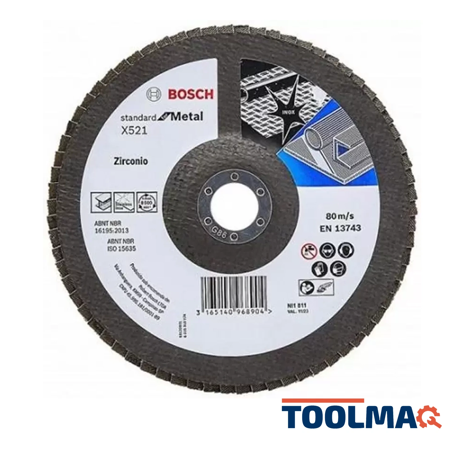 Disco Flap ECO for Inox/Metal 115mm Gr40 Curvo Fibra / Zirconio 2608.619.288-000 