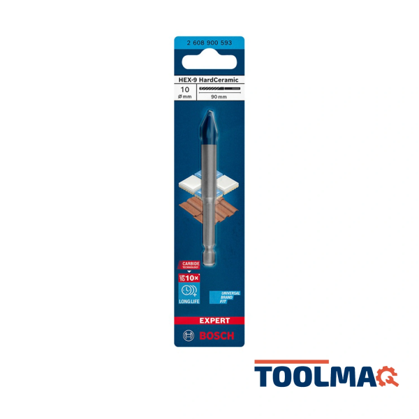 Broca HardCeramic Hex-9 10 x 90 mm Bosch Expert 2608.900.593-000 