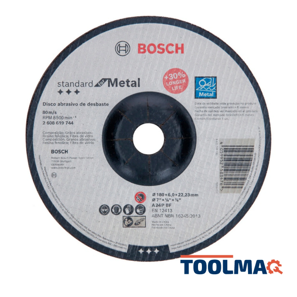 Disco de Desbaste 7" (180 mm) para Metal Bosch 2608.619.744-000