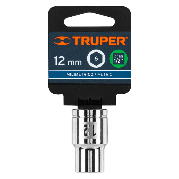 Dado de 12 mm, 6 puntas, cuadro 1/2", Truper 13262