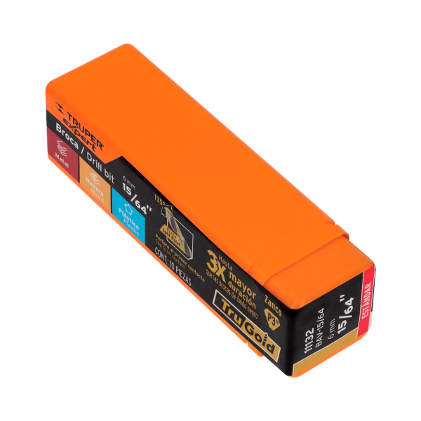Broca HSS 15/64" Trugold para metal, Truper Expert 11132