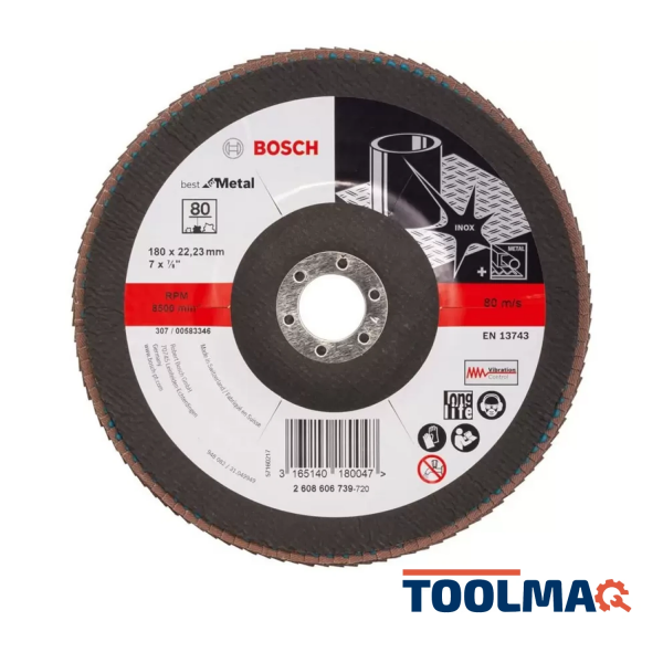 Disco Flap Best for Metal 7" Grano 80 Curvo fibra Bosch 2608.606.739-000 