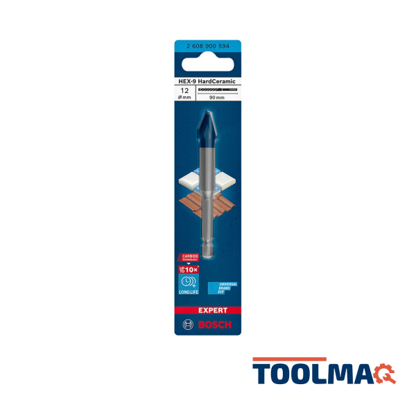 Broca HardCeramic Hex-9 12 x 90 mm Bosch Expert 2608.900.594-000 
