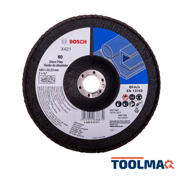 Disco Flap 7" (180 mm) Grano 40 para Metal Bosch 2608.619.911-000