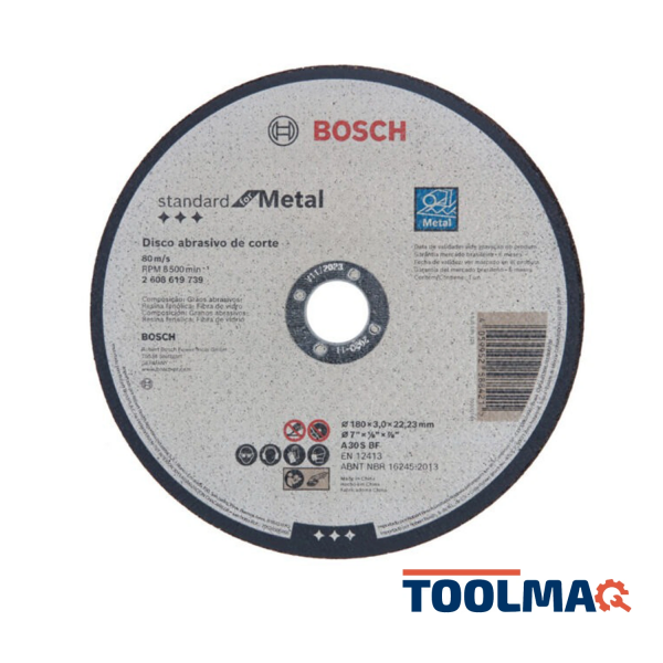 Disco Abrasivo Corte Standard for Metal 180x3x22.23mm 2608.619.739-000 