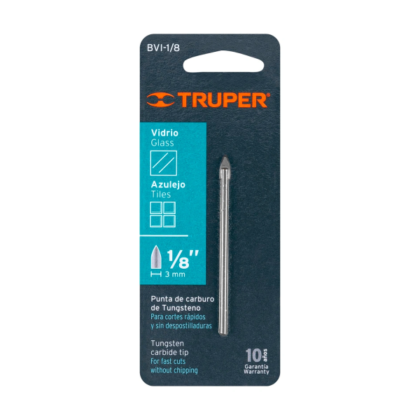 Broca para vidrio y azulejo de 1/8", Truper 11700