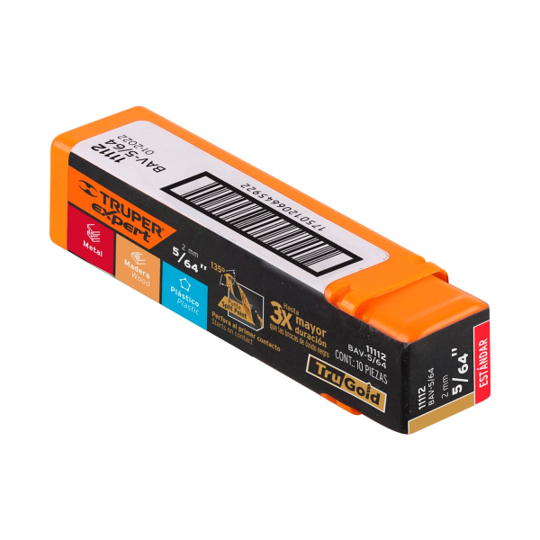 Broca HSS 5/64″ Trugold para metal, Truper Expert BAV-5/64 11112