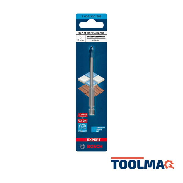 Broca HardCeramic Hex-9 5 x 90 mm Bosch Expert 2608.900.589-000