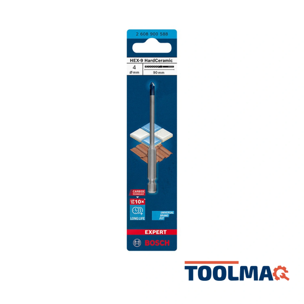 Broca HardCeramic Hex-9 4 x 90 mm Bosch Expert 2608.900.588-000 