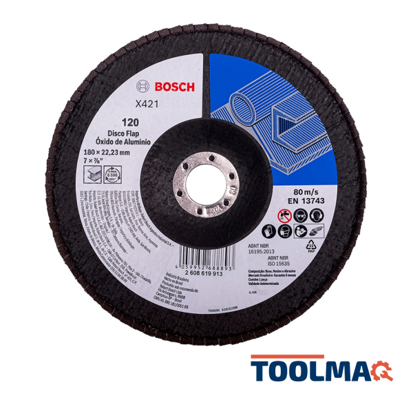 Disco Flap 7" (180 mm) Grano 120 para Metal Bosch 2608.619.913-000