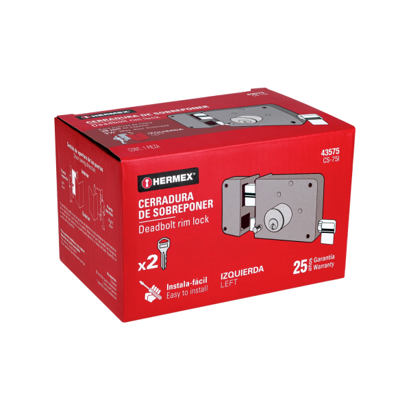 Cerradura sobreponer izq instala-fácil, tradicional, caja 43575