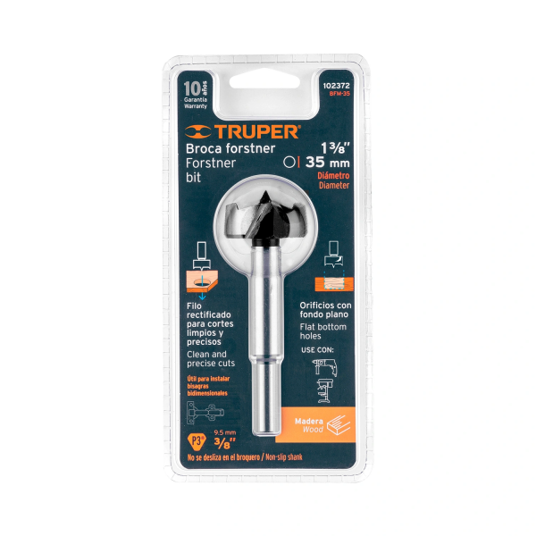 Broca forstner 35 mm para madera, TRUPER 102372