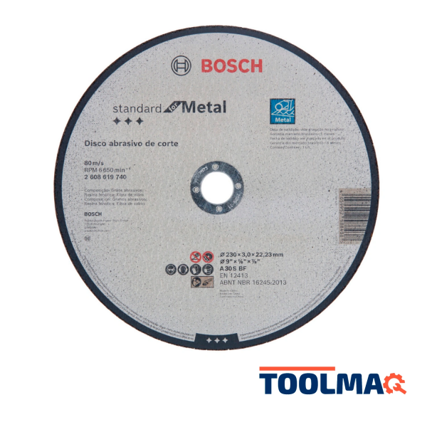 Disco Corte Estándar para Metal 9" (230x3x22.23mm) Bosch 2608.619.740-000 